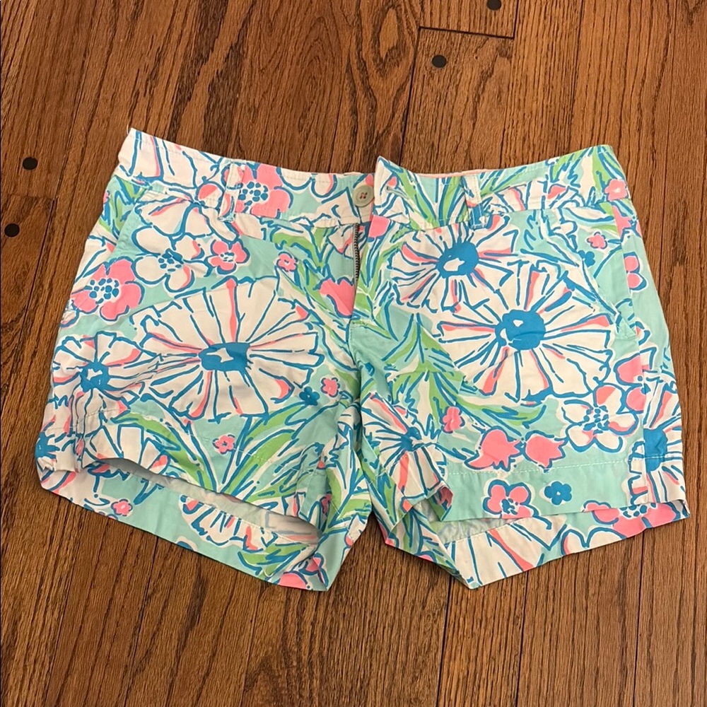 Lilly Pulitzer Pink and Blue High Waist Shorts